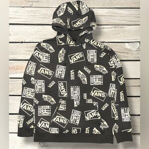 VANS Off The Wall Hoodie Sweatshirt Mens XL Faded Black X Large Long Sleeve